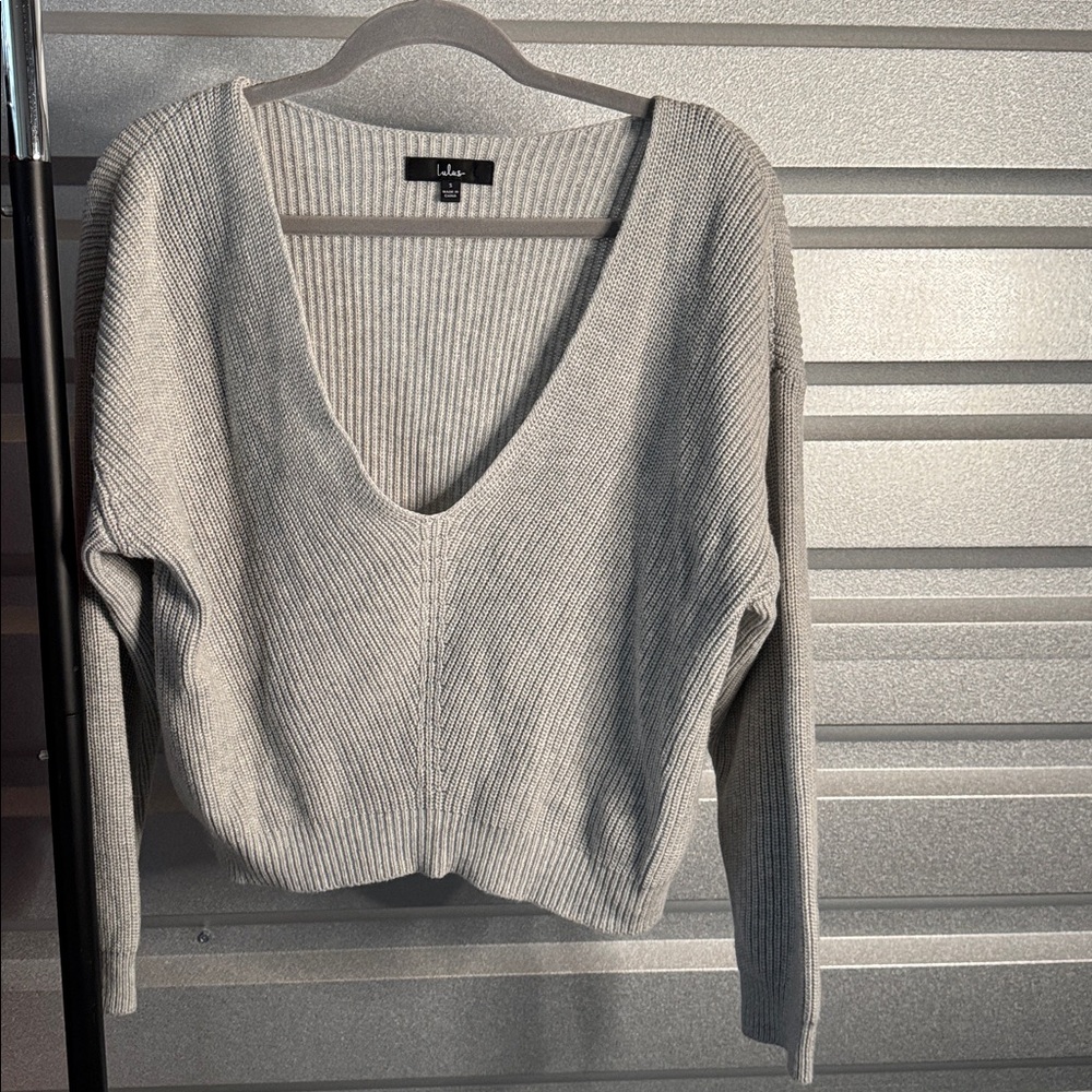 Lulus Feel It Still Gray Knit Sweater, Small - Picture 2 of 4